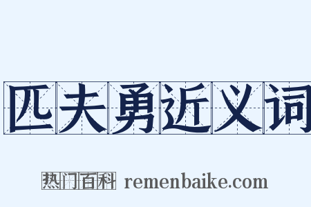 匹夫勇近义词是什么意思的图片
